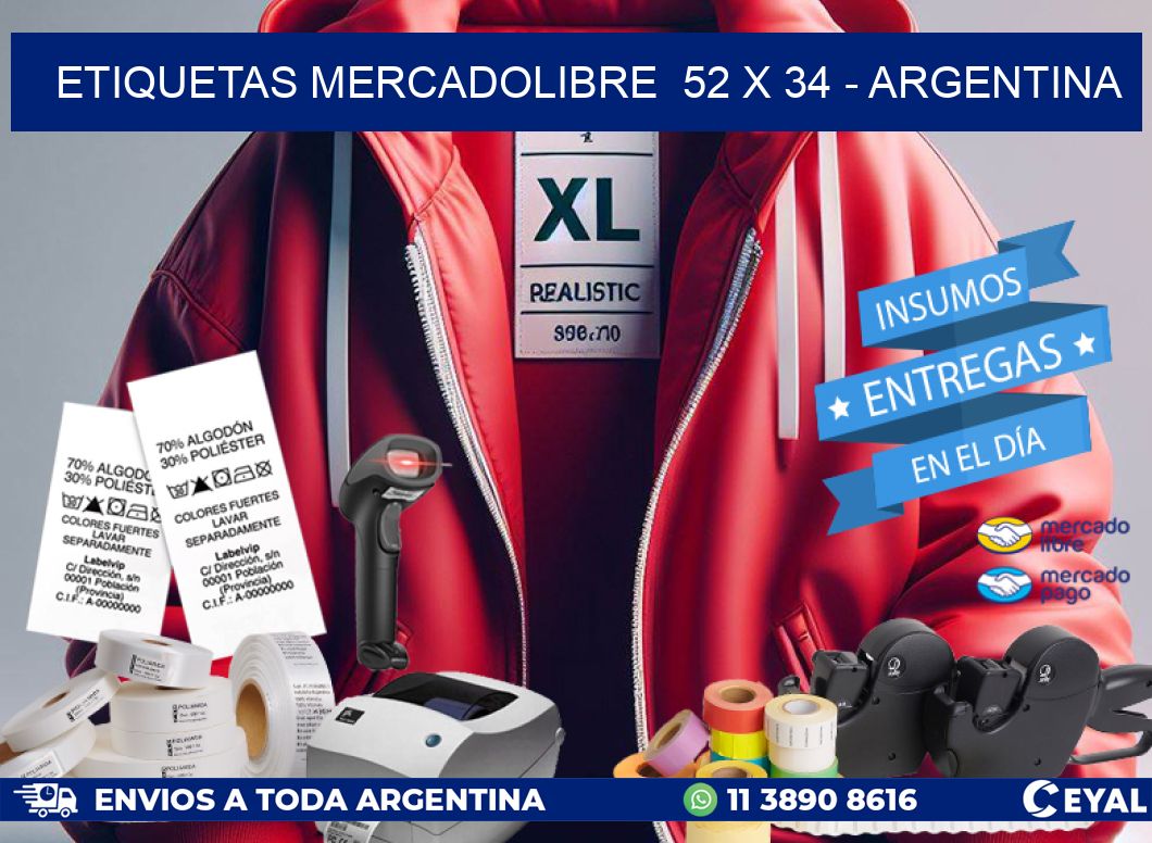 ETIQUETAS MERCADOLIBRE  52 x 34 – ARGENTINA