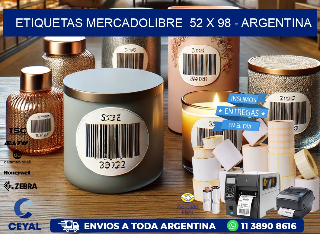 ETIQUETAS MERCADOLIBRE  52 x 98 - ARGENTINA