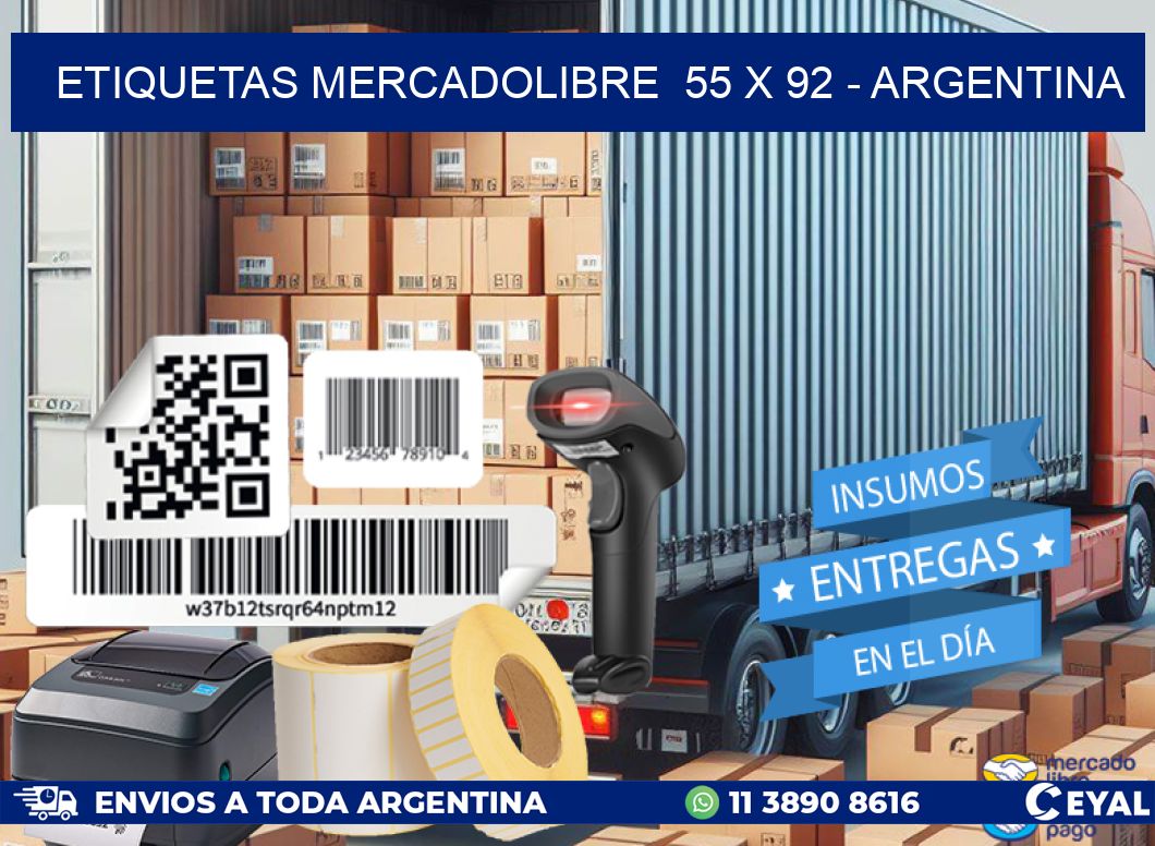 ETIQUETAS MERCADOLIBRE  55 x 92 - ARGENTINA