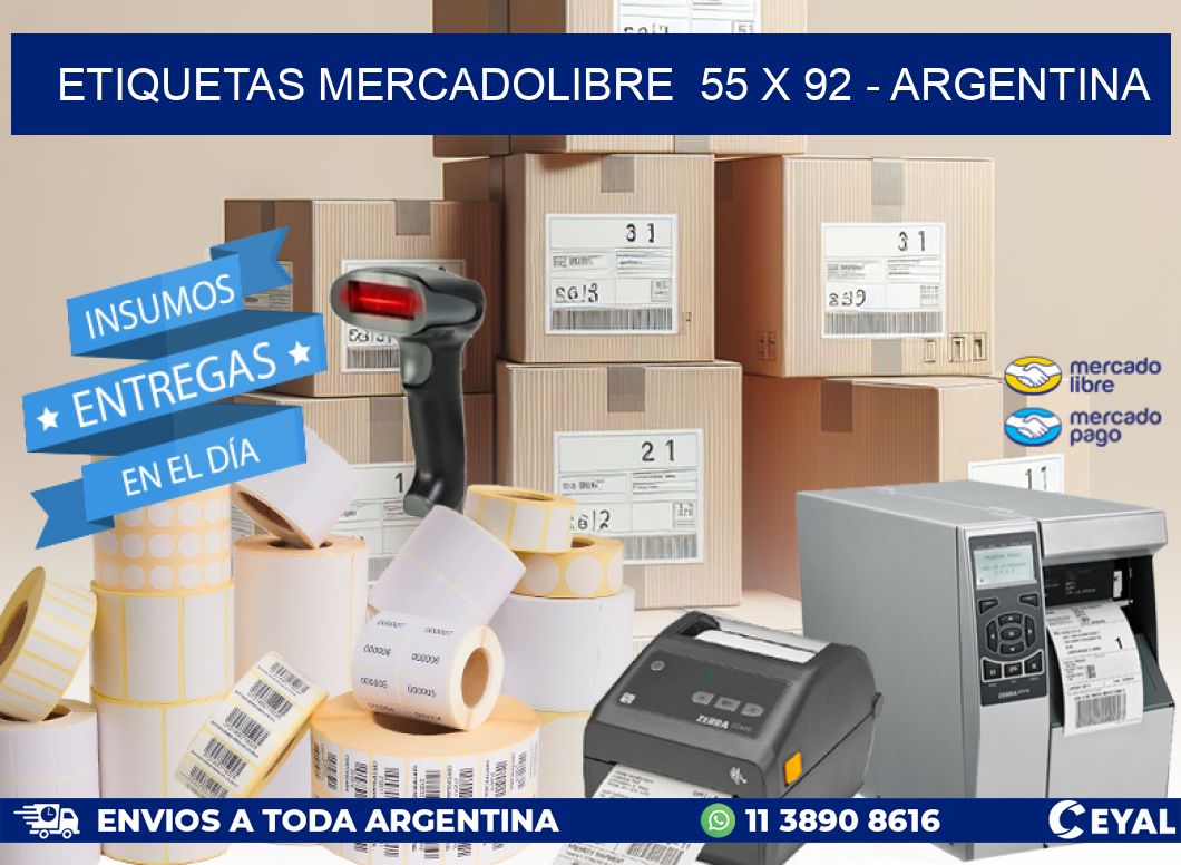 ETIQUETAS MERCADOLIBRE  55 x 92 – ARGENTINA