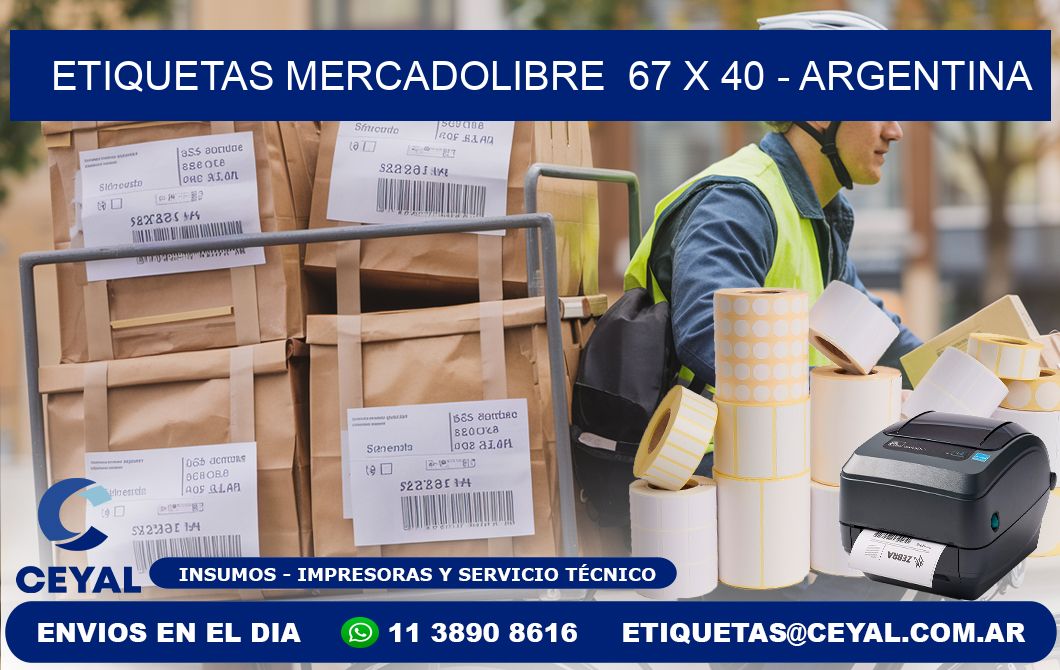 ETIQUETAS MERCADOLIBRE  67 x 40 - ARGENTINA