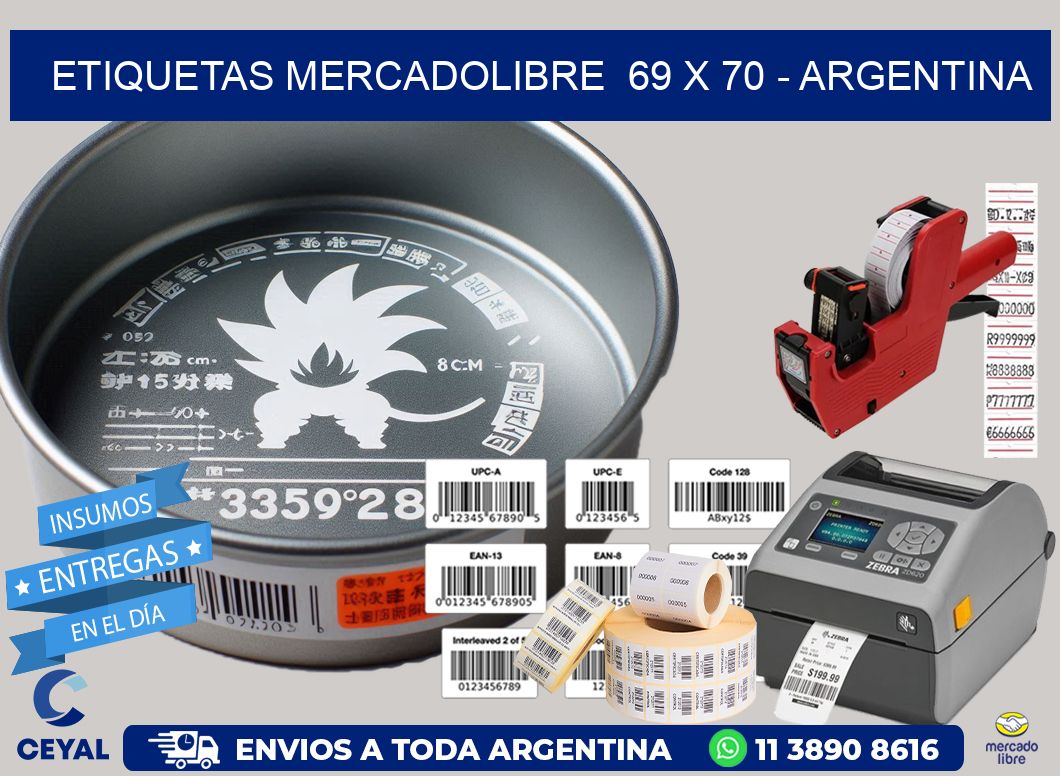 ETIQUETAS MERCADOLIBRE  69 x 70 – ARGENTINA