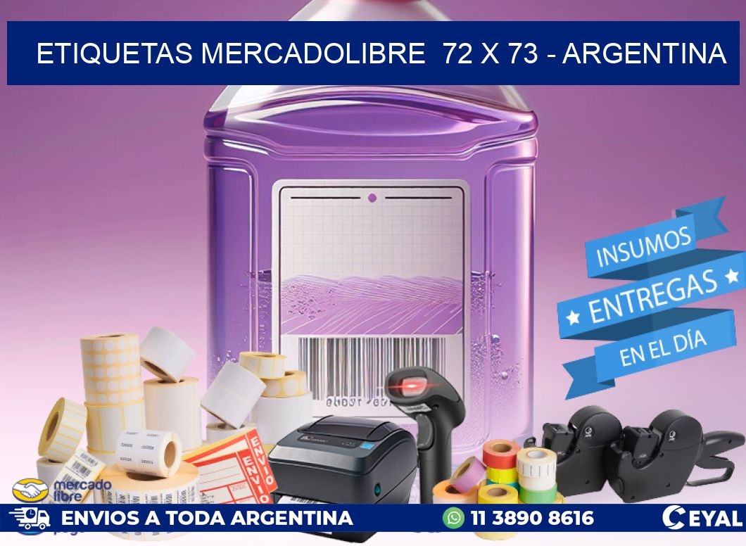 ETIQUETAS MERCADOLIBRE  72 x 73 - ARGENTINA