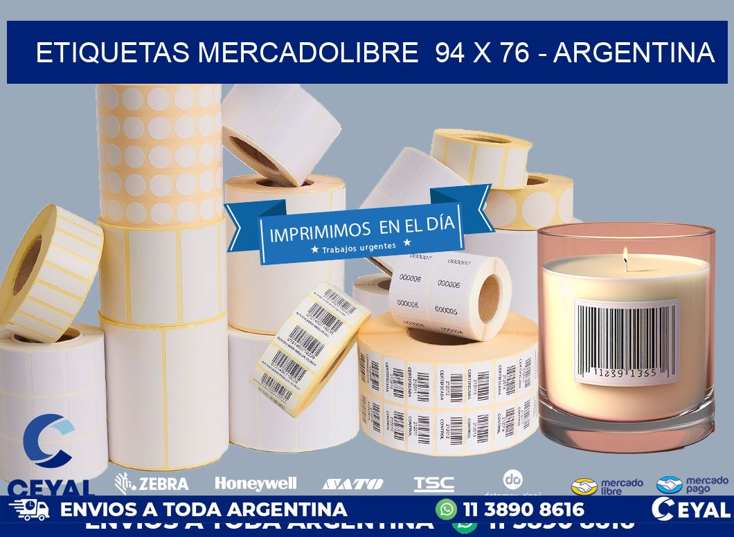 ETIQUETAS MERCADOLIBRE  94 x 76 - ARGENTINA