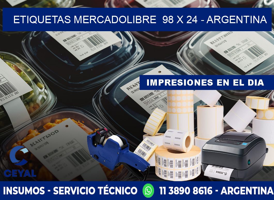 ETIQUETAS MERCADOLIBRE  98 x 24 - ARGENTINA