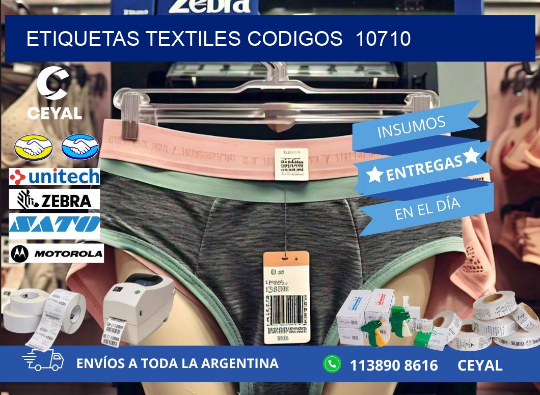 ETIQUETAS TEXTILES CODIGOS  10710