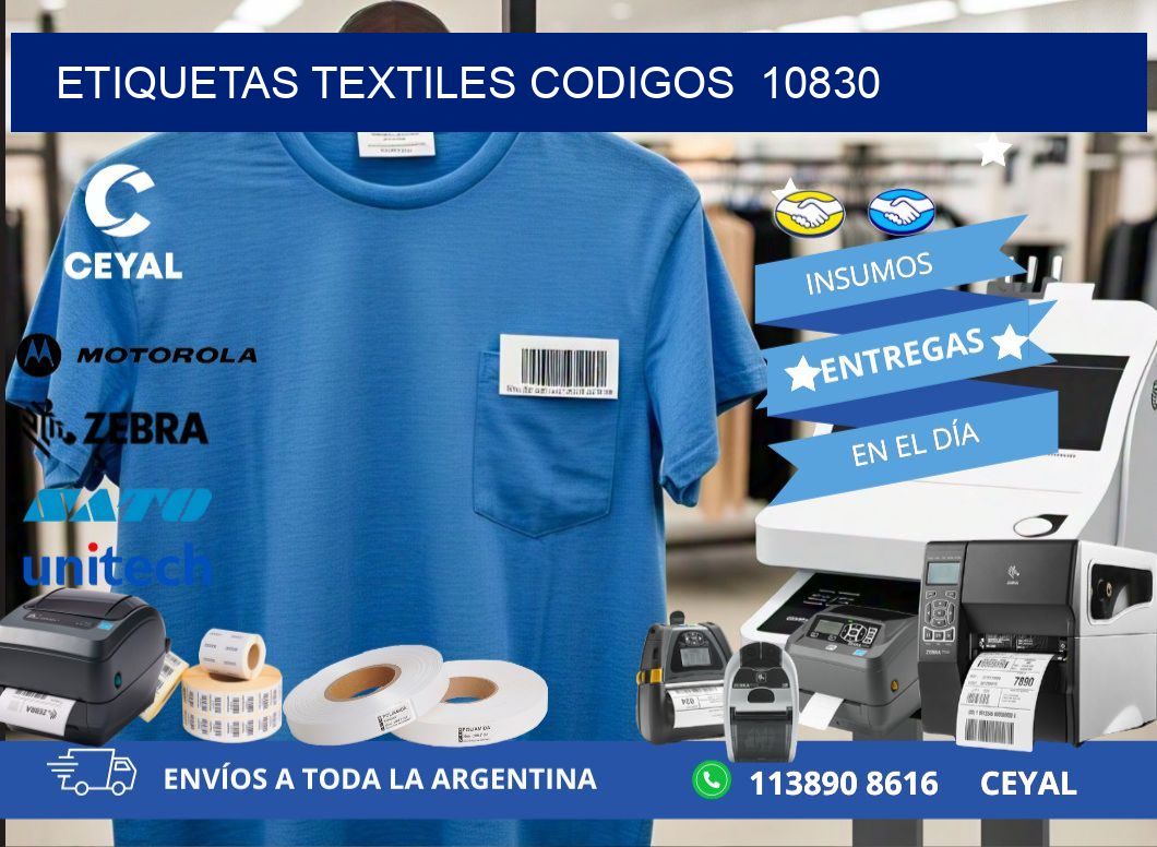 ETIQUETAS TEXTILES CODIGOS  10830