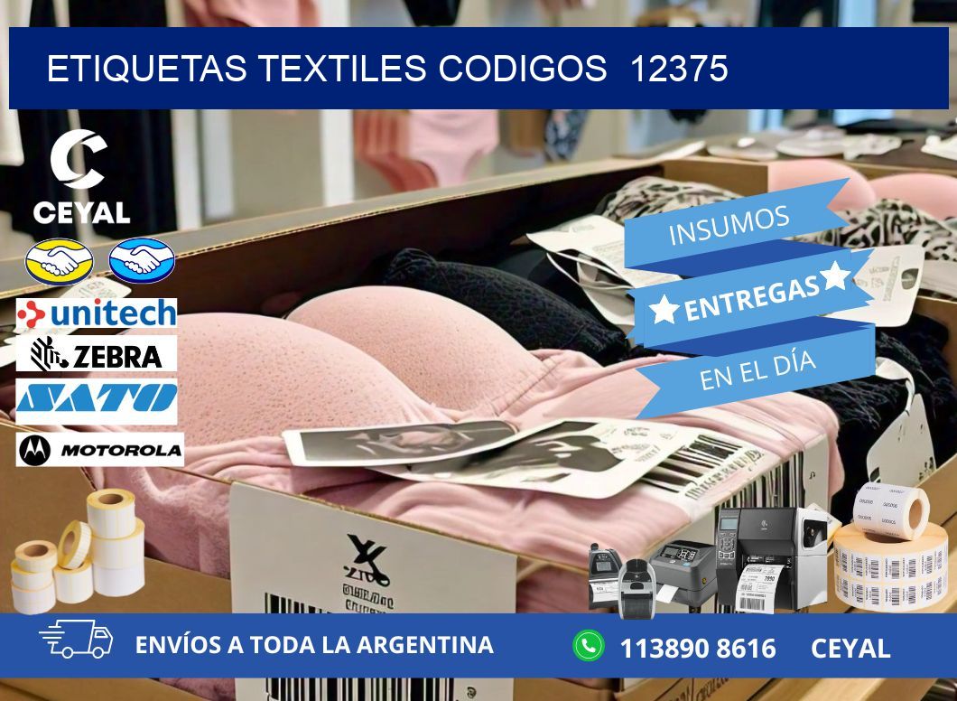 ETIQUETAS TEXTILES CODIGOS  12375