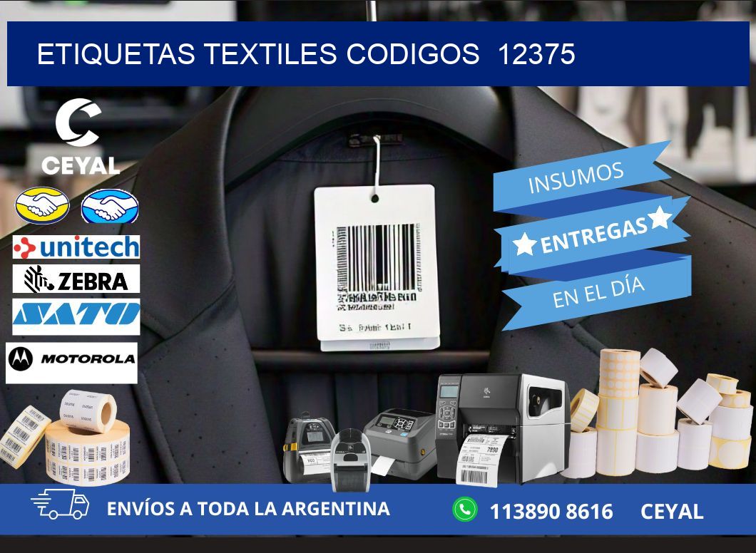 ETIQUETAS TEXTILES CODIGOS  12375