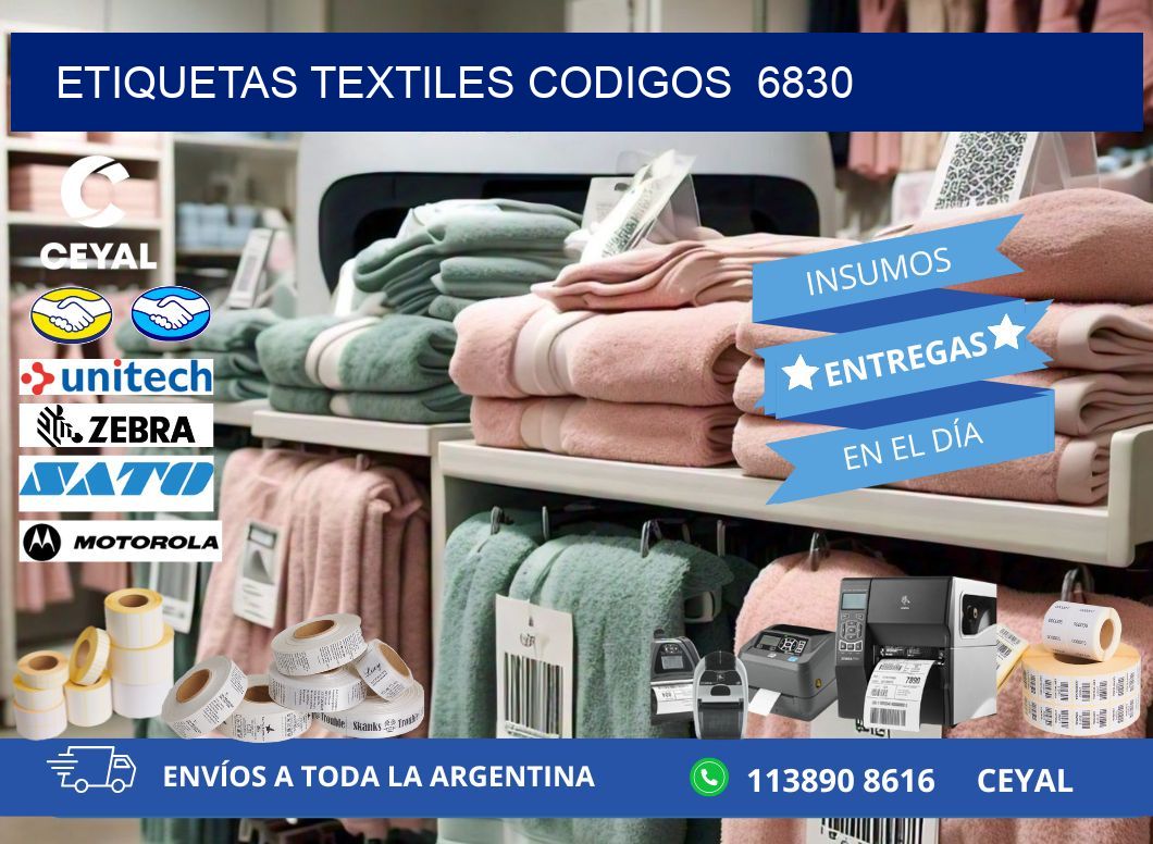 ETIQUETAS TEXTILES CODIGOS  6830